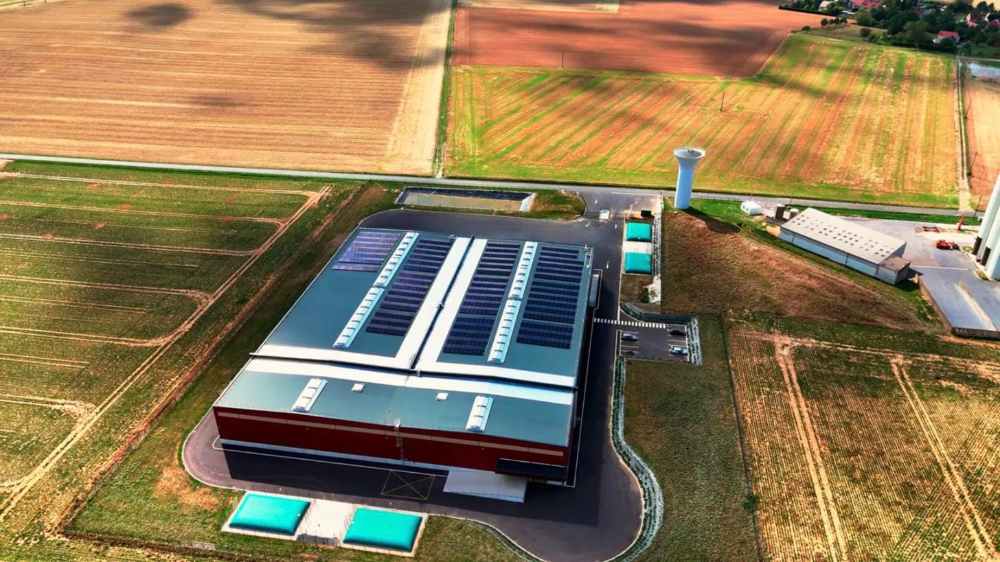 Panneaux solaires sur la toiture, vue du dessus